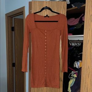 Forever 21 Terracotta Long Sleeve Dress